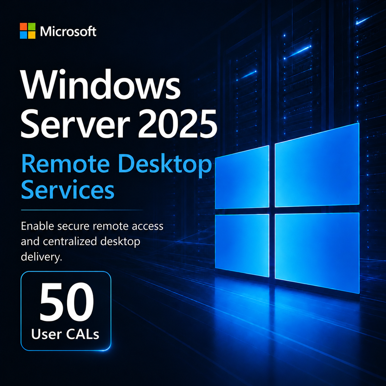 Windows Server 2025 Remote Desktop Services 50 User Cals