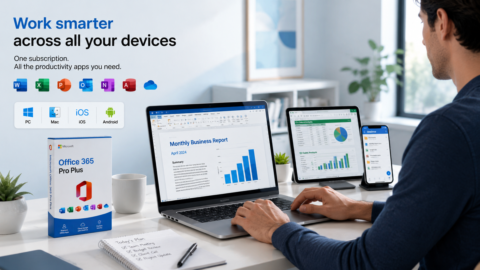 Microsoft Office 365 Pro Plus 5 devices PC/MAC/iOS/ANDROID