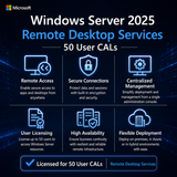 Windows Server 2025 Remote Desktop Services 50 User Cals